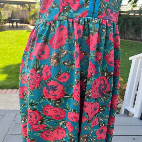 Swoon Boutique Blue and Pink Sundress Sleeveless Sweetheart - Picture 6 of 7